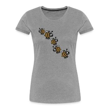 Thick crazy bees - Women's Premium Organic T-Shirt - navy - Front - Mia (176cm)