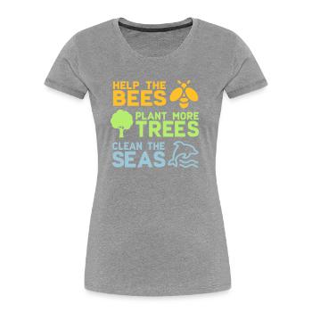 Help the Bees Plant More Trees | Forest trees nature - Women's Premium Organic T-Shirt - navy - Front - Mia (176cm)