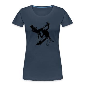 Capoeira Duo (b) - T-shirt bio Premium Femme - bleu marine - Devant - Mia (176cm)