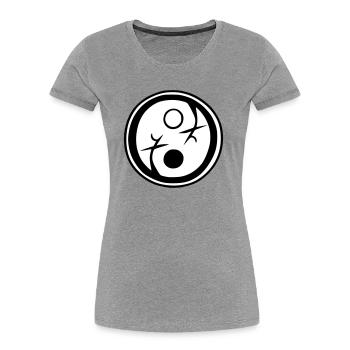 Yin Yang Signe Symbole Paix Bonheur Vecteur 2 - T-shirt bio Premium Femme - bleu marine - Devant - Mia (176cm)