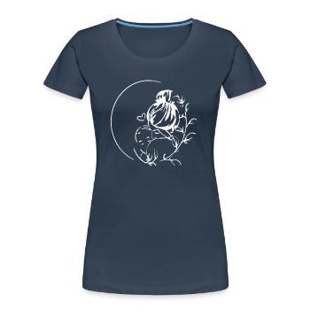 mom love you mom Flowers Women Valentine day - Women's Premium Organic T-Shirt - navy - Front - Mia (176cm)