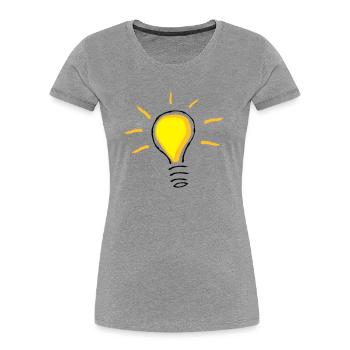 Yellow light bulb turned on - Women's Premium Organic T-Shirt - navy - Front - Mia (176cm)