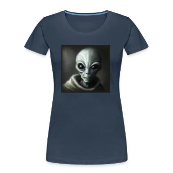 Alien - Women's Premium Organic T-Shirt - navy - Front - Mia (176cm)