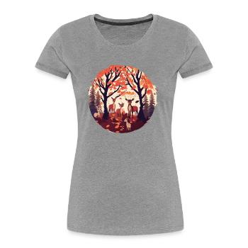 A Deer Family (Fall Collection #8) - Women's Premium Organic T-Shirt - navy - Front - Mia (176cm)