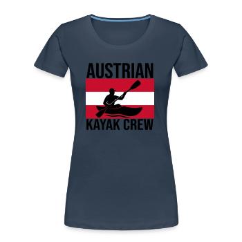 Chemise autrichienne Kayak Crew Kajak - T-shirt bio Premium Femme - bleu marine - Devant - Mia (176cm)