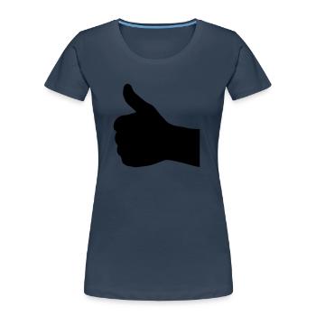 pouce vers le haut - T-shirt bio Premium Femme - bleu marine - Devant - Mia (176cm)