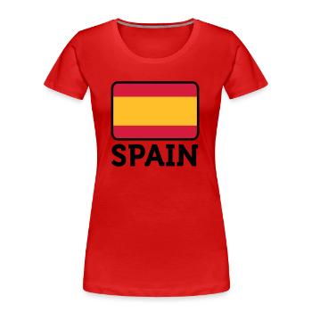 Drapeau national de l Espagne - T-shirt bio Premium Femme - bleu marine - Devant - Mia (176cm)