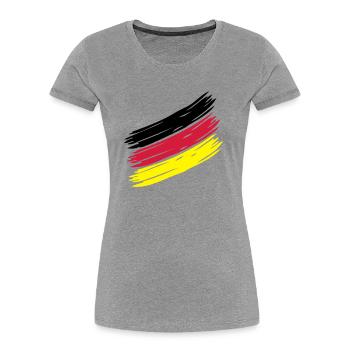 Nation Stripes - Design ur own! German Sample - Women's Premium Organic T-Shirt - navy - Front - Mia (176cm)