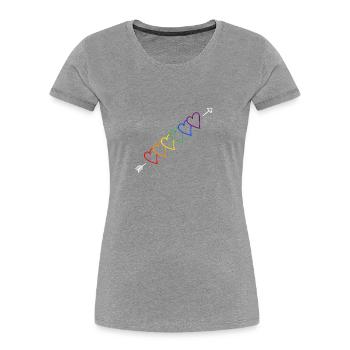 Flèche arc-en-ciel LGBT - T-shirt bio Premium Femme - bleu marine - Devant - Mia (176cm)