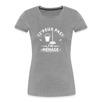 je peux pas j'ai ménage - T-shirt bio Premium Femme - bleu marine - Devant - Mia (176cm)