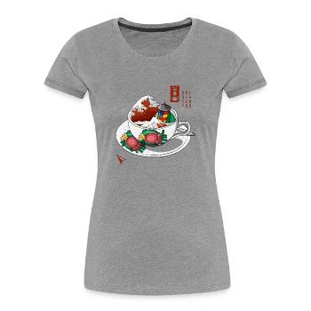 Frisian Tea Wave - Women's Premium Organic T-Shirt - navy - Front - Mia (176cm)