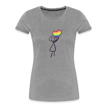 Cœur arc-en-ciel LGBT - T-shirt bio Premium Femme - bleu marine - Devant - Mia (176cm)