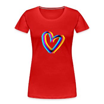 heart effect 3d symbol love - Women's Premium Organic T-Shirt - navy - Front - Mia (176cm)