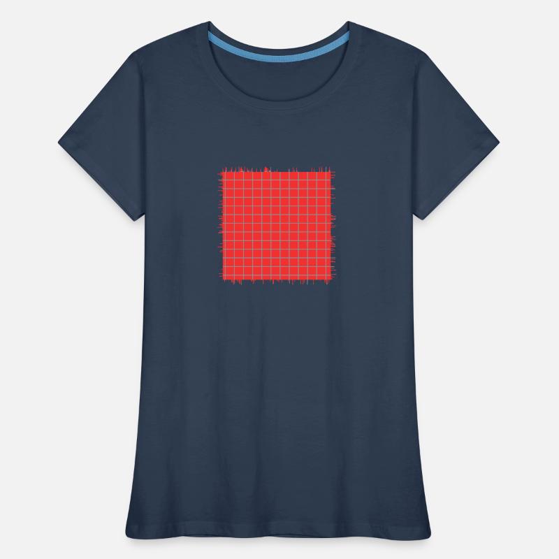 red square shape crossed checkered pattern Women's Premium Organic T-Shirt