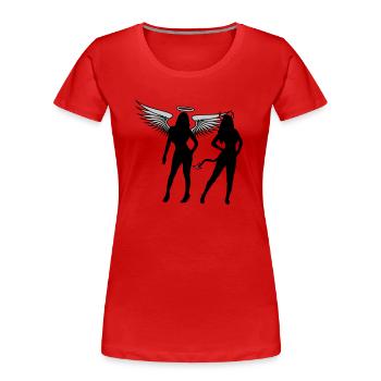 Engel Teufel Girls - Frauen Premium Bio T-Shirt - Navy - Vorne - Mia (176cm)