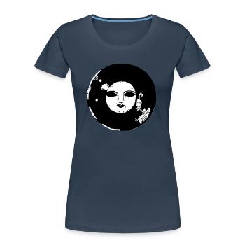 Sun Moon Mosaic Astrology Symbol Vector 06 - Women's Premium Organic T-Shirt - navy - Front - Mia (176cm)
