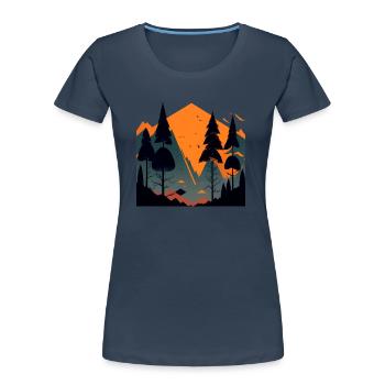 Simple landscape - Women's Premium Organic T-Shirt - navy - Front - Mia (176cm)