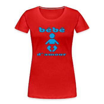 Bébé d'amour - T-shirt bio Premium Femme - bleu marine - Devant - Mia (176cm)