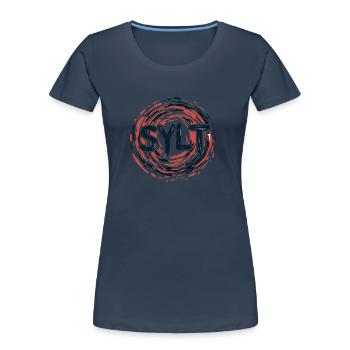 Sylt - Nordsee - Deutschland - Kampen - Insel - Frauen Premium Bio T-Shirt - Navy - Vorne - Mia (176cm)