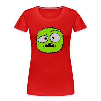 Hairy monster skeptical face - Women's Premium Organic T-Shirt - navy - Front - Mia (176cm)