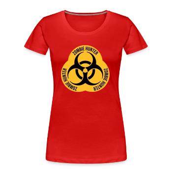 zombie hunter Halloween quote - Women's Premium Organic T-Shirt - navy - Front - Mia (176cm)