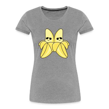 Bananes fraîches - T-shirt bio Premium Femme - bleu marine - Devant - Mia (176cm)