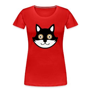 cat - Frauen Premium Bio T-Shirt - Navy - Vorne - Mia (176cm)