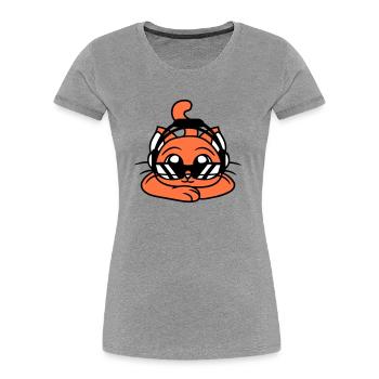 Coole DJ Katze Süßes Kätzchen Haustier Party Spaß - Frauen Premium Bio T-Shirt - Navy - Vorne - Mia (176cm)