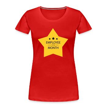 Employé du mois - T-shirt bio Premium Femme - bleu marine - Devant - Mia (176cm)