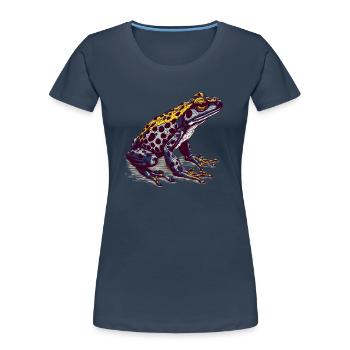 The poisonous poison dart frog lives in the tropics - Women's Premium Organic T-Shirt - navy - Front - Mia (176cm)