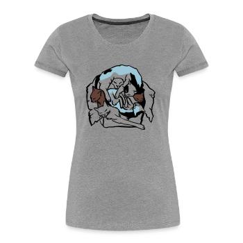 Katzen in Box - Frauen Premium Bio T-Shirt - Navy - Vorne - Mia (176cm)