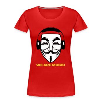 WIR SIND MUSIK - Frauen Premium Bio T-Shirt - Navy - Vorne - Mia (176cm)