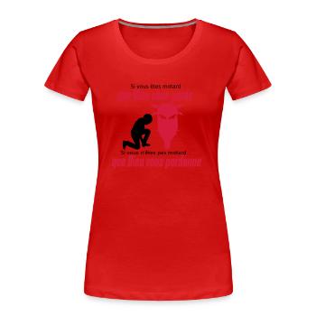 Que Dieu vous pardonne - T-shirt bio Premium Femme - bleu marine - Devant - Mia (176cm)