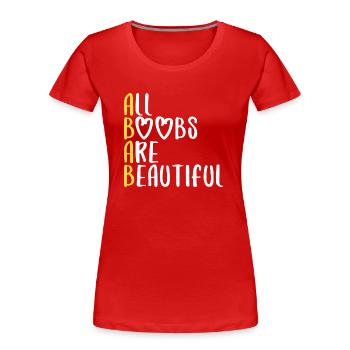 all boobs beautiful saying font funny - Women's Premium Organic T-Shirt - navy - Front - Mia (176cm)