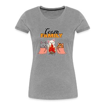 team familie katze campen bachelorette party tier - Frauen Premium Bio T-Shirt - Navy - Vorne - Mia (176cm)