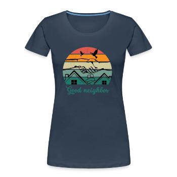 Good neighbor BW - Women's Premium Organic T-Shirt - navy - Front - Mia (176cm)
