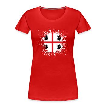 Sardinien Flagge Klecks Sardische Fahne Splash - Frauen Premium Bio T-Shirt - Navy - Vorne - Mia (176cm)