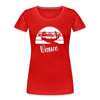 Venice with skyline and gondolas - Women's Premium Organic T-Shirt - navy - Front - Mia (176cm)