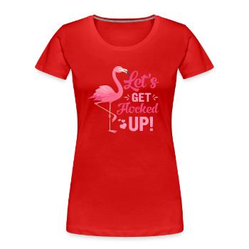 Let's get flocked up Flamingo - T-shirt bio Premium Femme - bleu marine - Devant - Mia (176cm)
