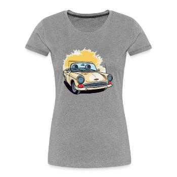 French yellow convertible - Women's Premium Organic T-Shirt - navy - Front - Mia (176cm)