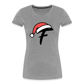Lettre F Noël - T-shirt bio Premium Femme - bleu marine - Devant - Mia (176cm)