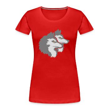 Team Logo Wolf Pack - Frauen Premium Bio T-Shirt - Navy - Vorne - Mia (176cm)