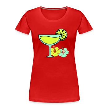 cocktail hibiskus - Frauen Premium Bio T-Shirt - Navy - Vorne - Mia (176cm)