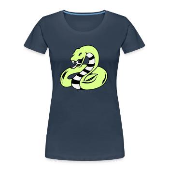 snake 02 - Frauen Premium Bio T-Shirt - Navy - Vorne - Mia (176cm)