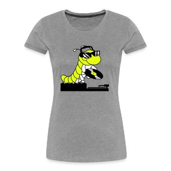 DJ Caterpillar Record Mixer Party Club Music - Women's Premium Organic T-Shirt - navy - Front - Mia (176cm)