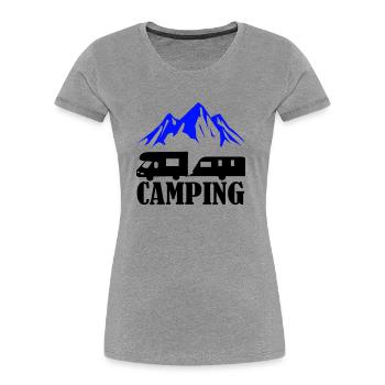 Camping - Women's Premium Organic T-Shirt - navy - Front - Mia (176cm)
