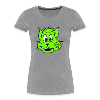 Pretty Cat Looking Happy Cheerful Smiling - Women's Premium Organic T-Shirt - navy - Front - Mia (176cm)