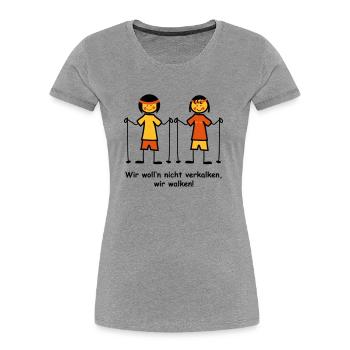 Walking II - Frauen Premium Bio T-Shirt - Navy - Vorne - Mia (176cm)