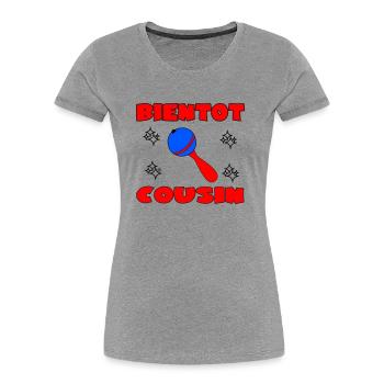 SOON COUSIN - Women's Premium Organic T-Shirt - navy - Front - Mia (176cm)
