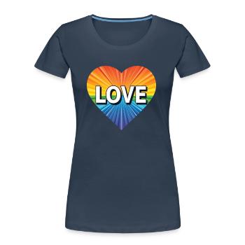 LGBTQ Love - Women's Premium Organic T-Shirt - navy - Front - Mia (176cm)